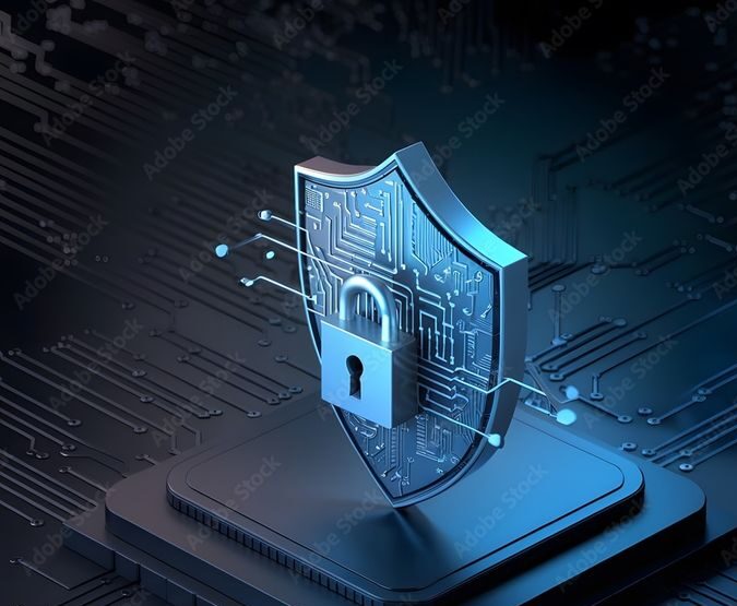 3D Cybersecurity illustration_ Generative ai